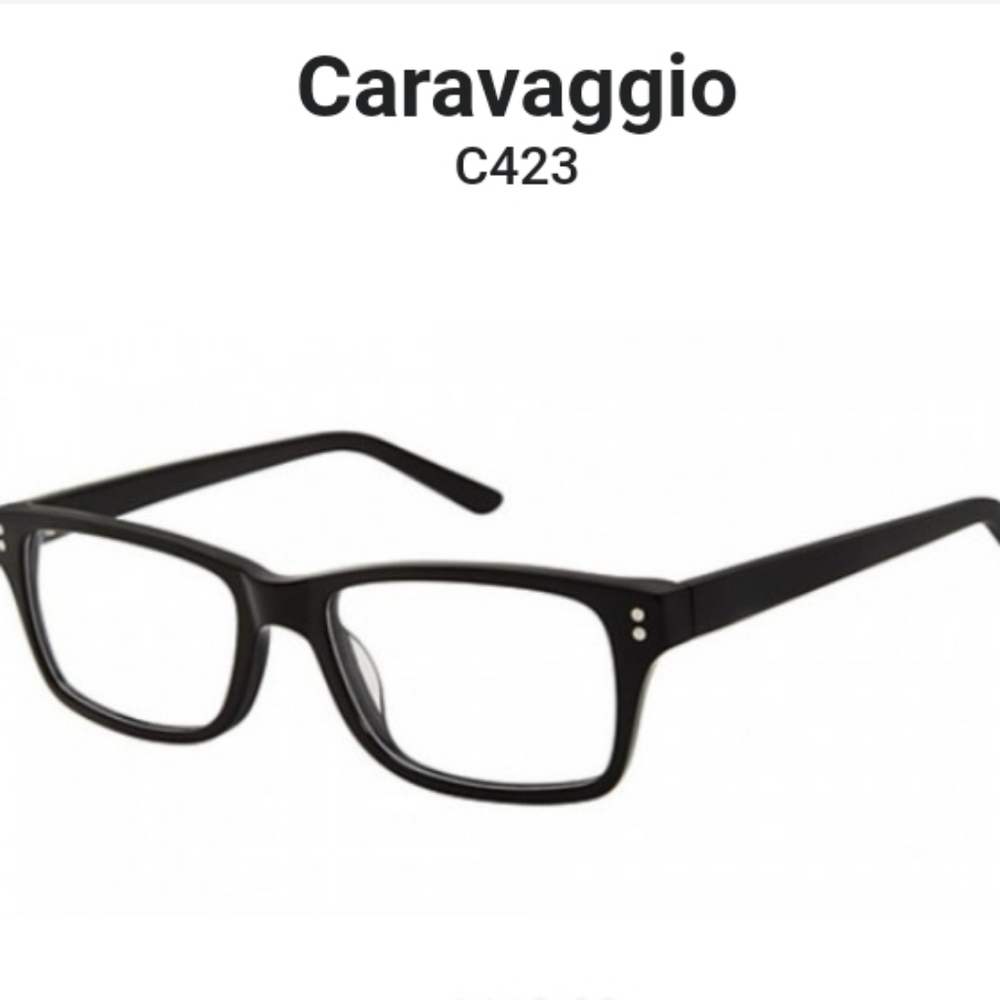 NWT unisex Caravaggio black eyeglass frames C423